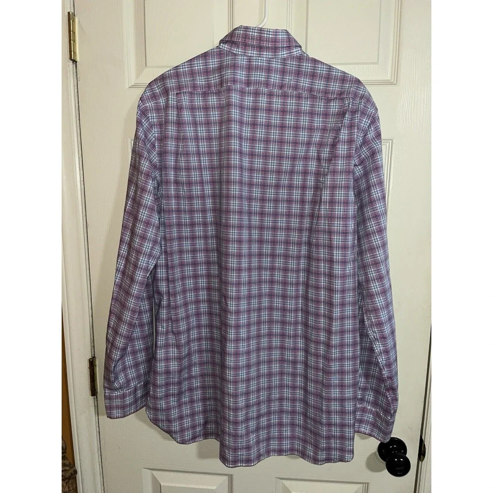 Polo Ralph Lauren Men's Large Pink Purple Plaid Button Up Long Sleeve Color Pony
